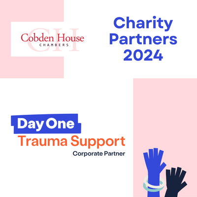 Cobden House Chambers chooses Day One Trauma Support as their Charity Partner for 2024. 