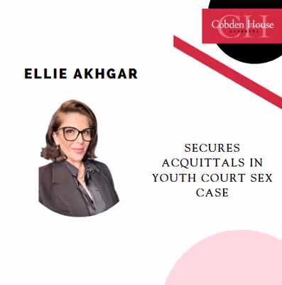 Ellie Akhgar secures acquittals in Youth Court sex case.