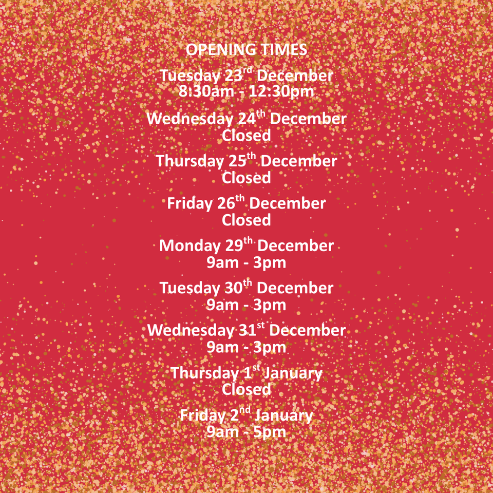 Festive Opening Hours
