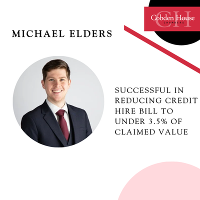 Michael Elders successful in reducing credit hire bill to under 3.5% of Claimed Value